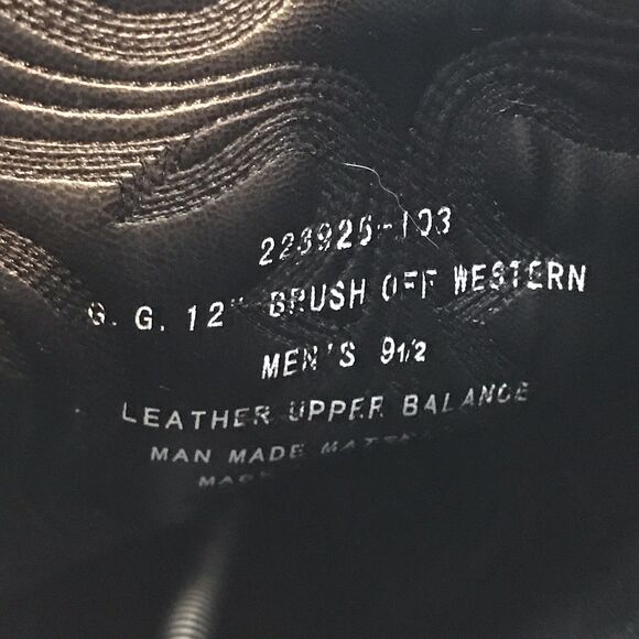 Guide Gear Black Leather 12 " Cowboy Boot Mens 9.5 Western Footwear 5 Row Stitch - Picture 9 of 12